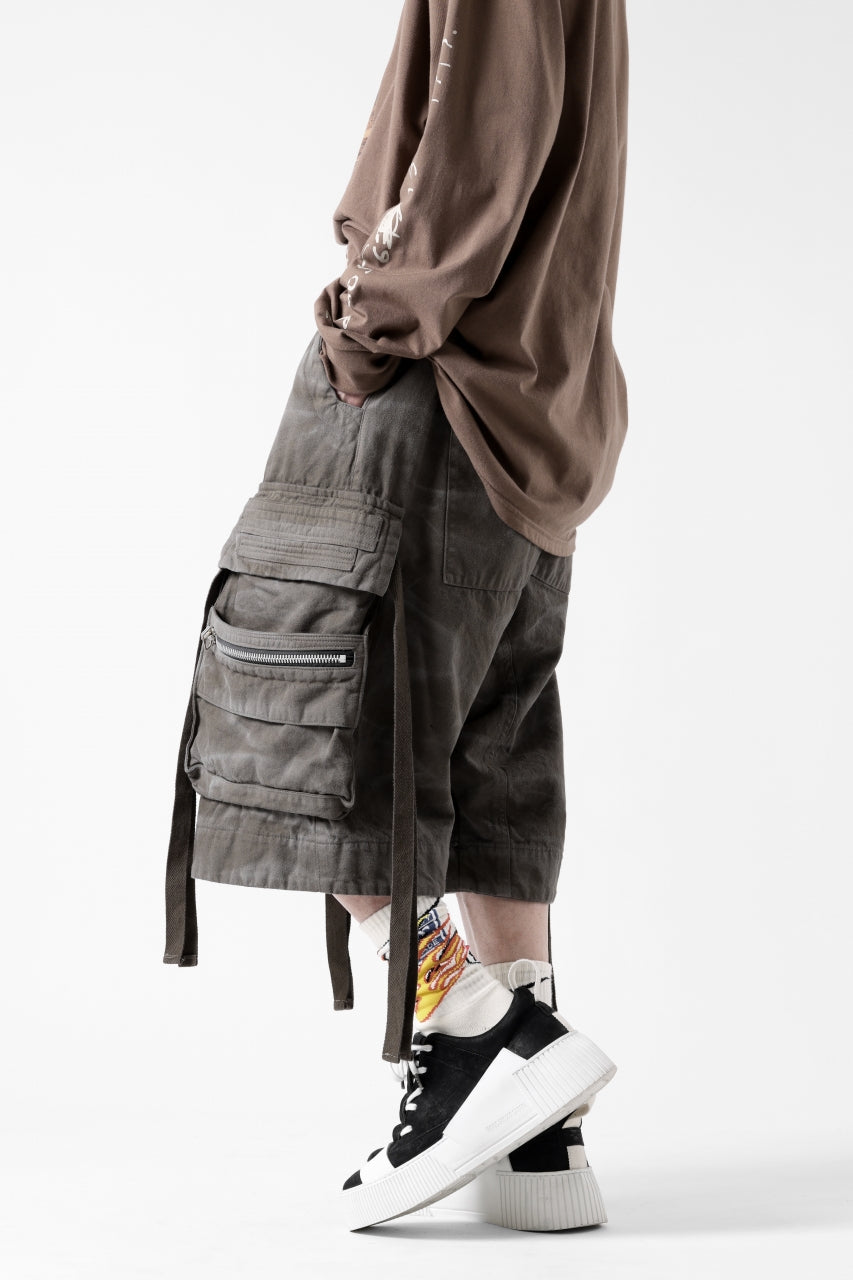 画像をギャラリービューアに読み込む, A.F ARTEFACT LOWCROTCH MILITARY WIDE SHORTS / VINTAGE DYED (KHAKI)