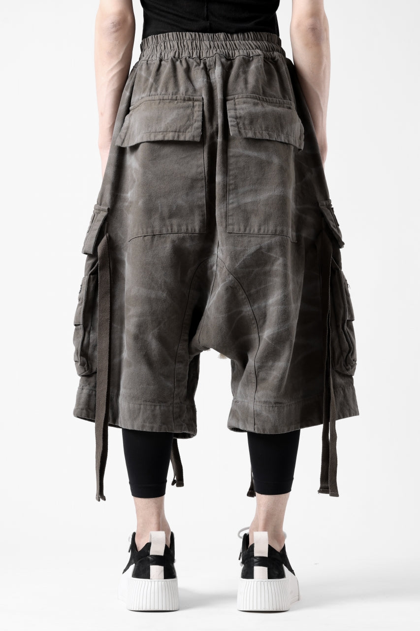 画像をギャラリービューアに読み込む, A.F ARTEFACT LOWCROTCH MILITARY WIDE SHORTS / VINTAGE DYED (KHAKI)