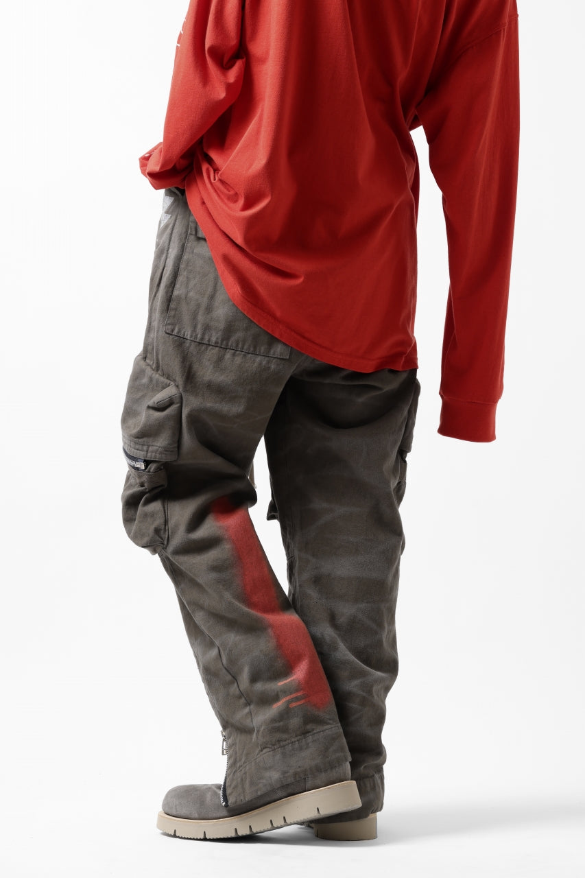 Load image into Gallery viewer, A.F ARTEFACT CARGO POCKET LONG PANTS / VINTAGE DYED (KHAKI)