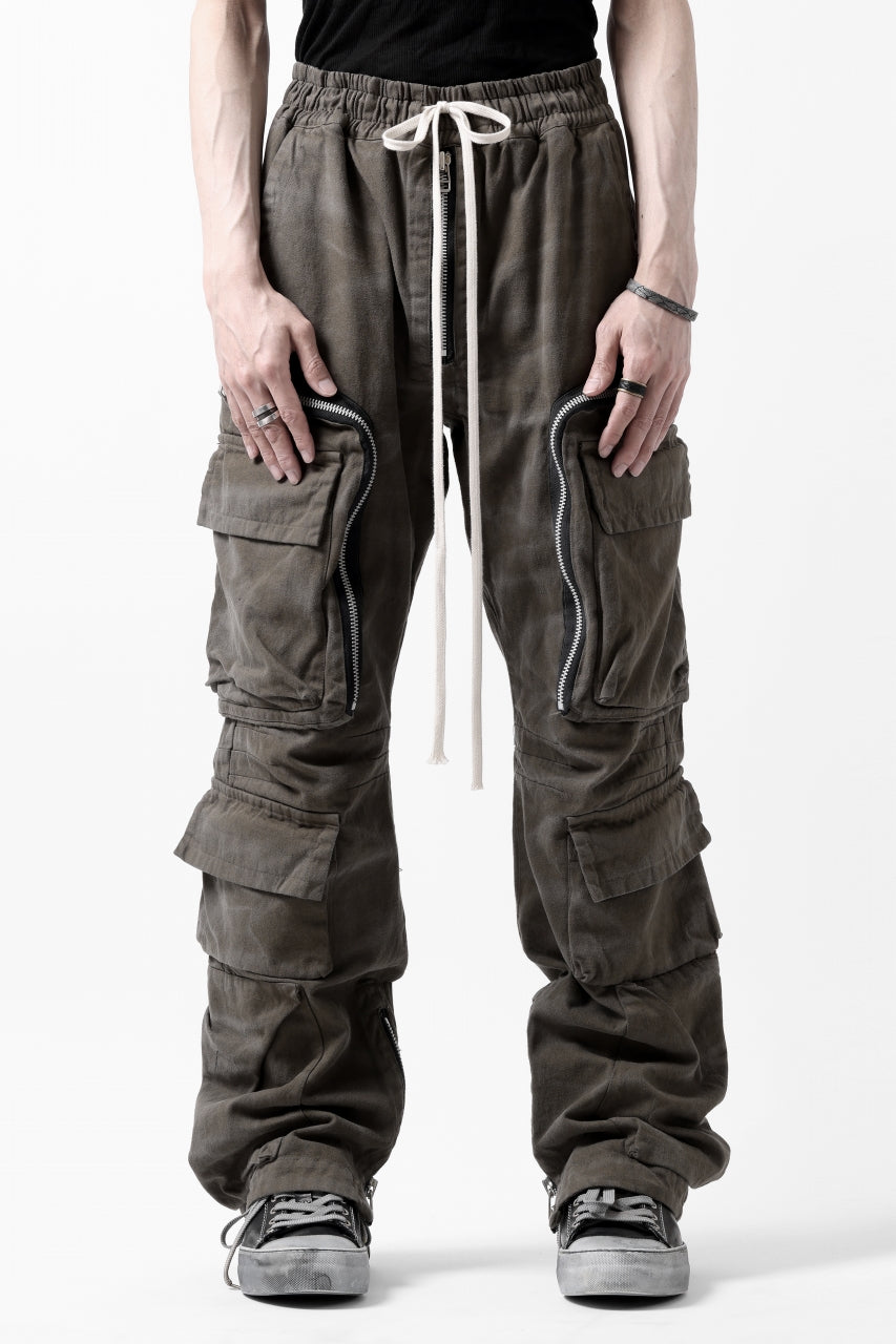 A.F ARTEFACT exclusive RADICAL-ZIP FIELD PANTS / VINTAGE DYED (KHAKI)