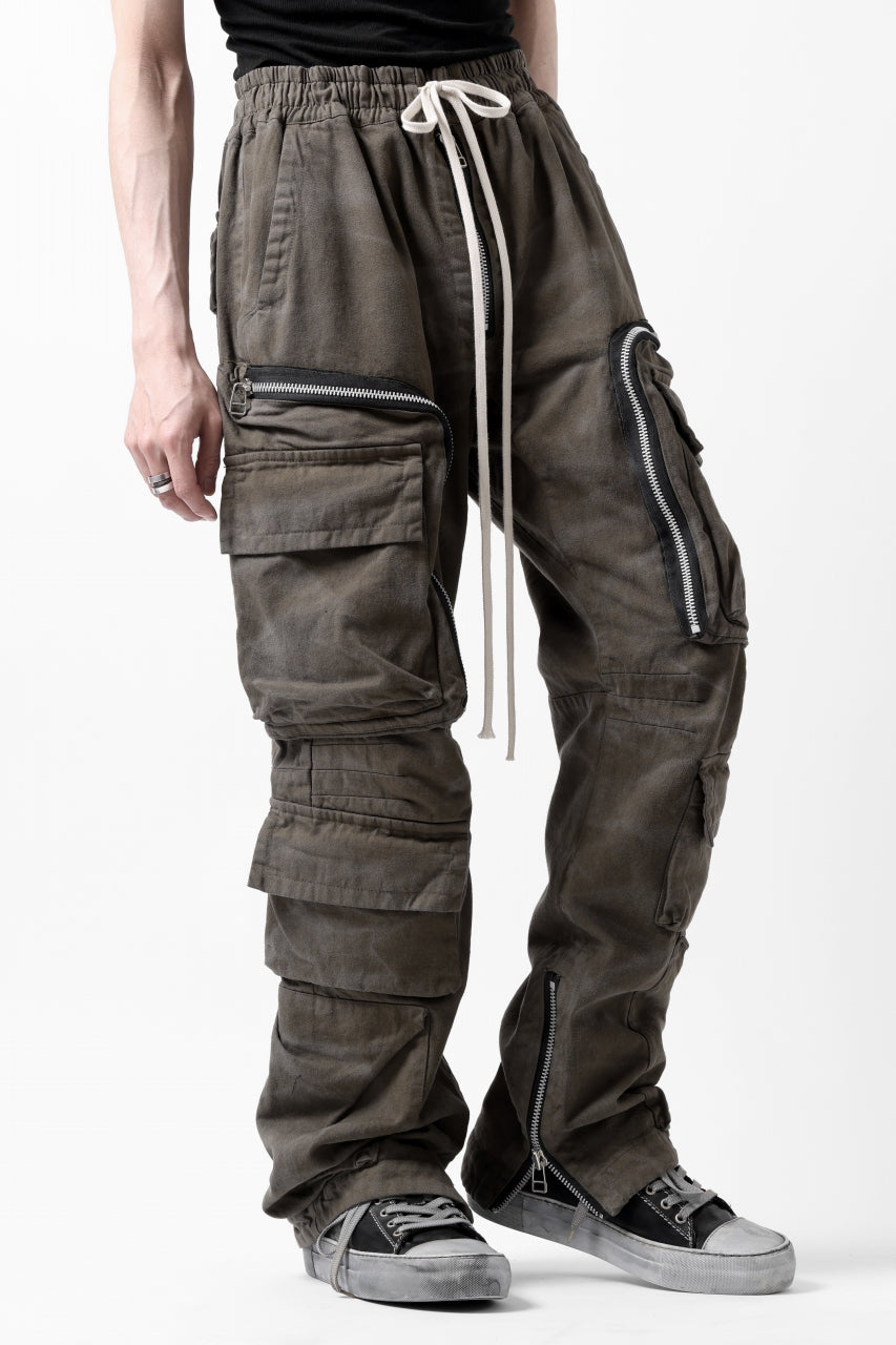 A.F ARTEFACT exclusive RADICAL-ZIP FIELD PANTS / VINTAGE DYED (KHAKI)