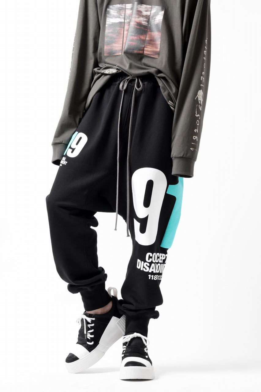 A.F ARTEFACT 919 SARROUEL EASY PANTS / MEDIUM SWEAT (BLACK x MINT)