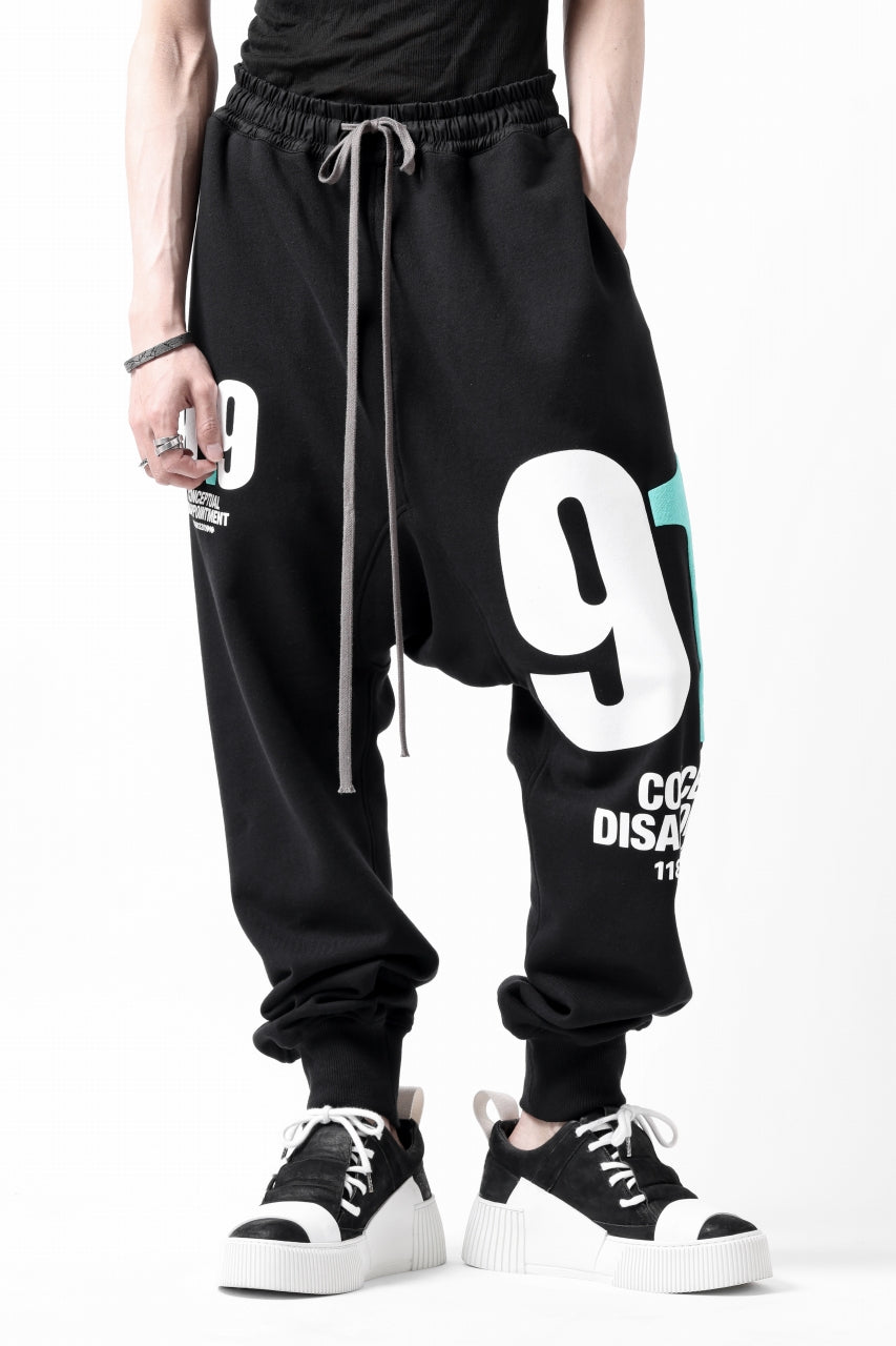 A.F ARTEFACT 919 SARROUEL EASY PANTS / MEDIUM SWEAT (BLACK x MINT)