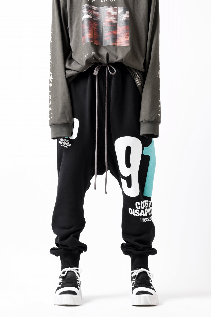 A.F ARTEFACT 919 SARROUEL EASY PANTS / MEDIUM SWEAT (BLACK x MINT)