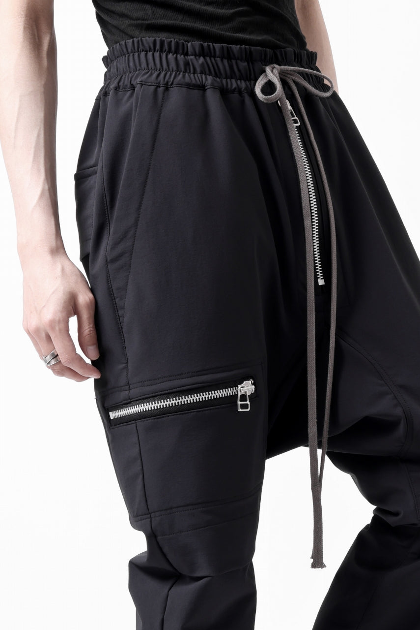 Load image into Gallery viewer, A.F ARTEFACT FRONT ZIP SAROUEL EASY PANTS / STRETCH NYLON (BLACK)