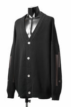 Load image into Gallery viewer, A.F ARTEFACT GEO PATTERN COTTON KNIT CARDIGAN /  (BLACK x BROWN)