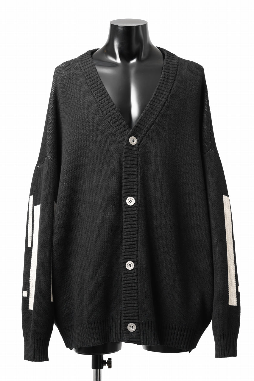 画像をギャラリービューアに読み込む, A.F ARTEFACT GEO PATTERN COTTON KNIT CARDIGAN /  (BLACK x IVORY)