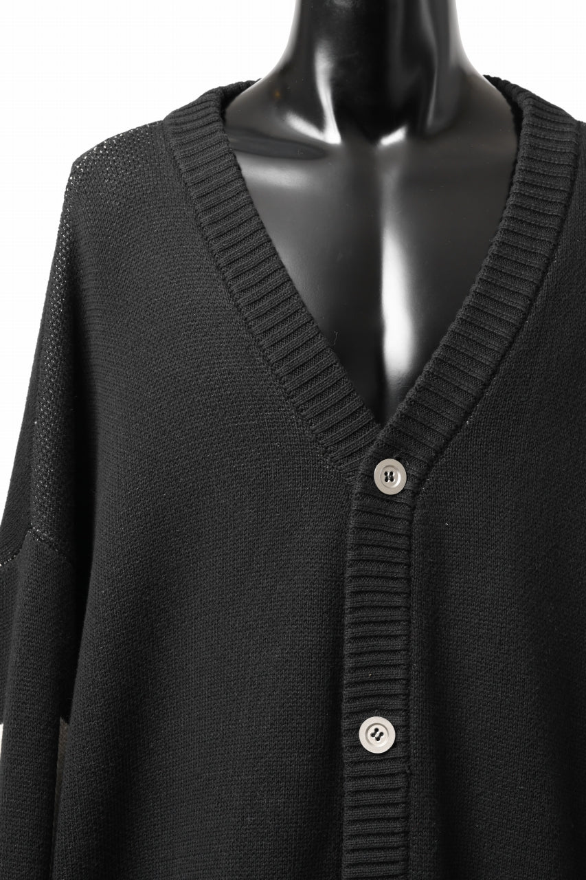 Load image into Gallery viewer, A.F ARTEFACT GEO PATTERN COTTON KNIT CARDIGAN /  (BLACK x IVORY)