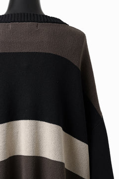 Load image into Gallery viewer, A.F ARTEFACT GEO PATTERN COTTON KNIT CARDIGAN /  (BLACK x GREY x BEIGE)