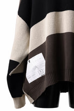 画像をギャラリービューアに読み込む, A.F ARTEFACT BLOCK-PANEL COTTON KNIT CARDIGAN /  (BLACK x GREY x BEIGE)