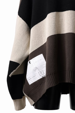 Load image into Gallery viewer, A.F ARTEFACT GEO PATTERN COTTON KNIT CARDIGAN /  (BLACK x GREY x BEIGE)