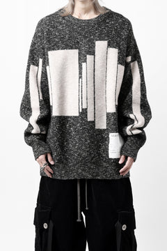 Load image into Gallery viewer, A.F ARTEFACT GEO PATTERN KNIT TOPS (GREY x BEIGE)