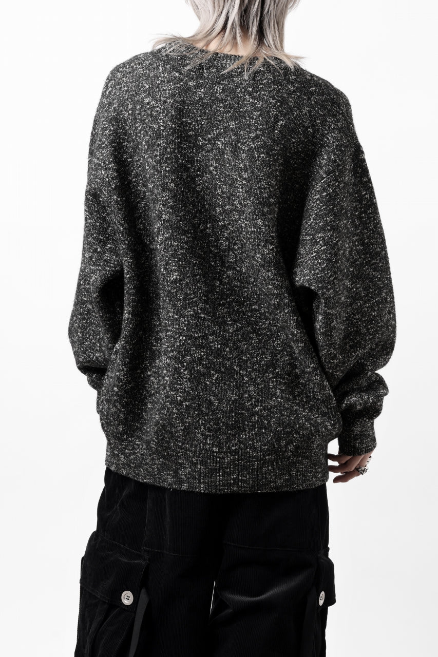 A.F ARTEFACT GEO PATTERN KNIT TOPS (GREY x BEIGE)