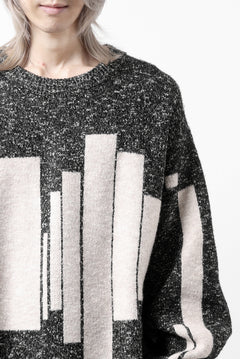 画像をギャラリービューアに読み込む, A.F ARTEFACT GEO PATTERN KNIT TOPS (GREY x BEIGE)