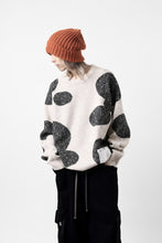 画像をギャラリービューアに読み込む, A.F ARTEFACT POLKA PATTERN KNIT TOPS (BEIGE x GREY)