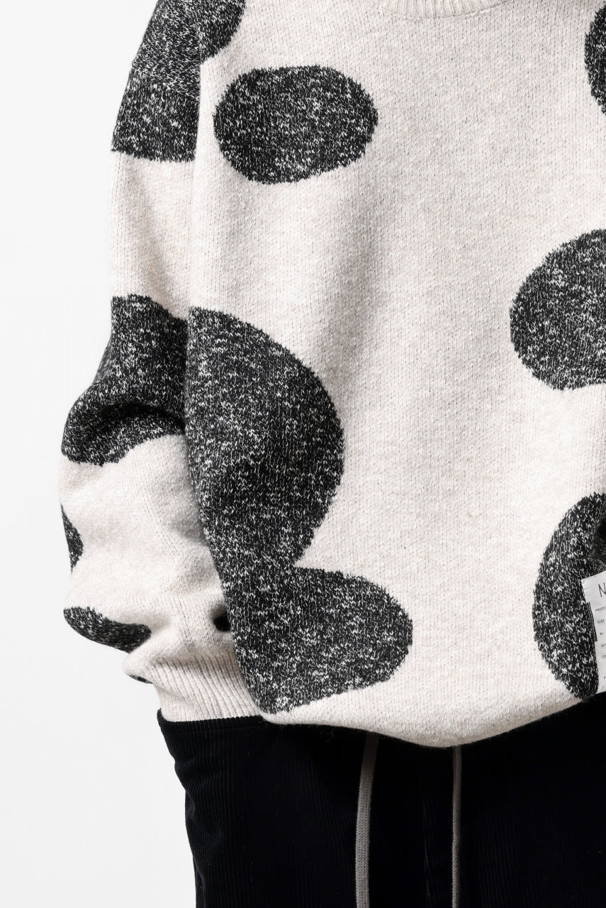 A.F ARTEFACT POLKA PATTERN KNIT TOPS (BEIGE x GREY)