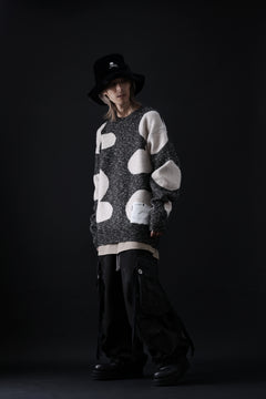 画像をギャラリービューアに読み込む, A.F ARTEFACT POLKA PATTERN KNIT TOPS (GREY x BEIGE)