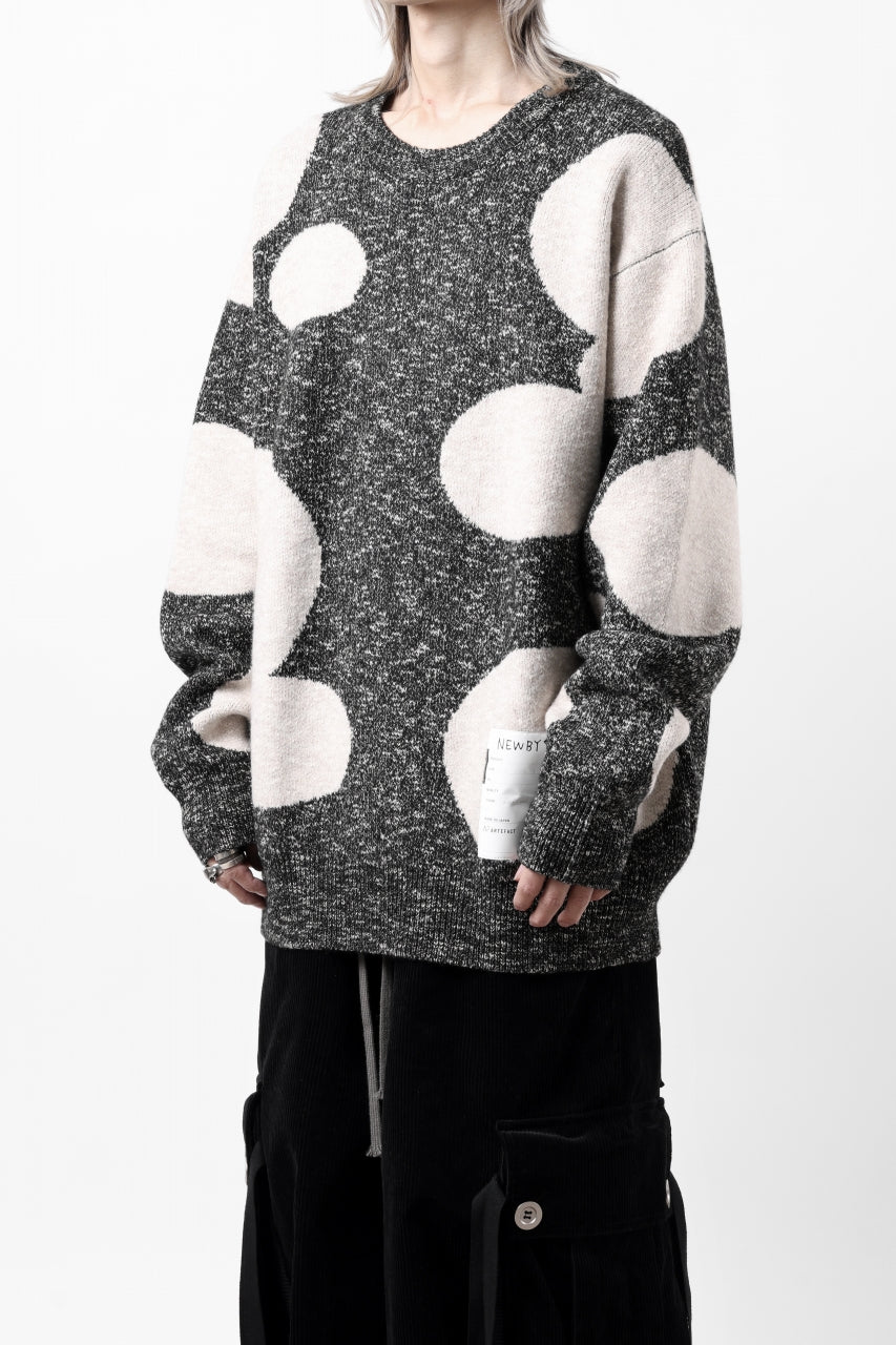 Load image into Gallery viewer, A.F ARTEFACT POLKA PATTERN KNIT TOPS (GREY x BEIGE)