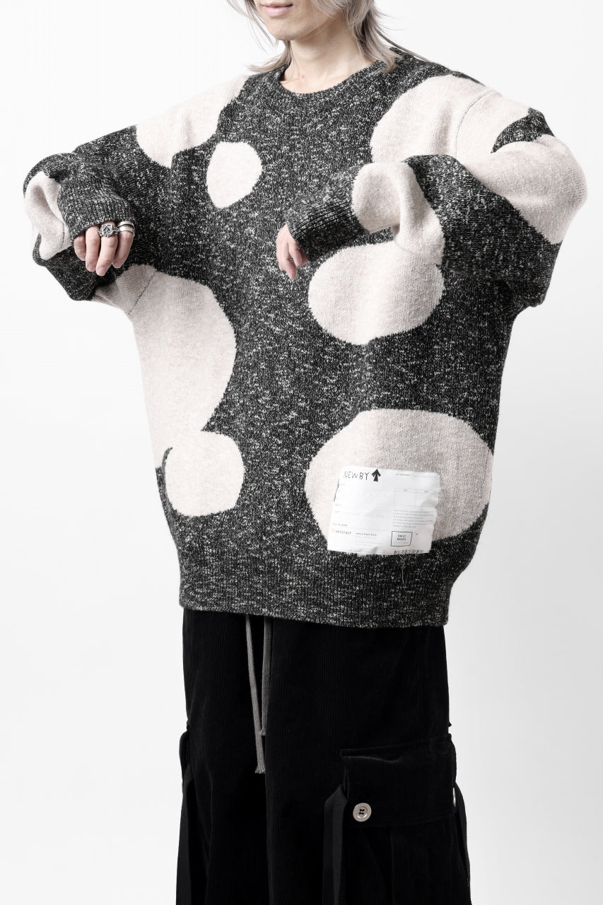 Load image into Gallery viewer, A.F ARTEFACT POLKA PATTERN KNIT TOPS (GREY x BEIGE)