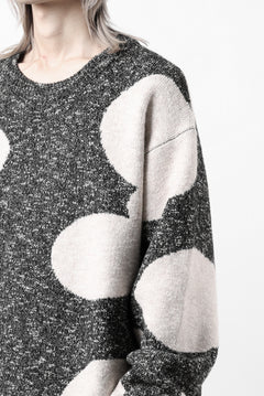 画像をギャラリービューアに読み込む, A.F ARTEFACT POLKA PATTERN KNIT TOPS (GREY x BEIGE)