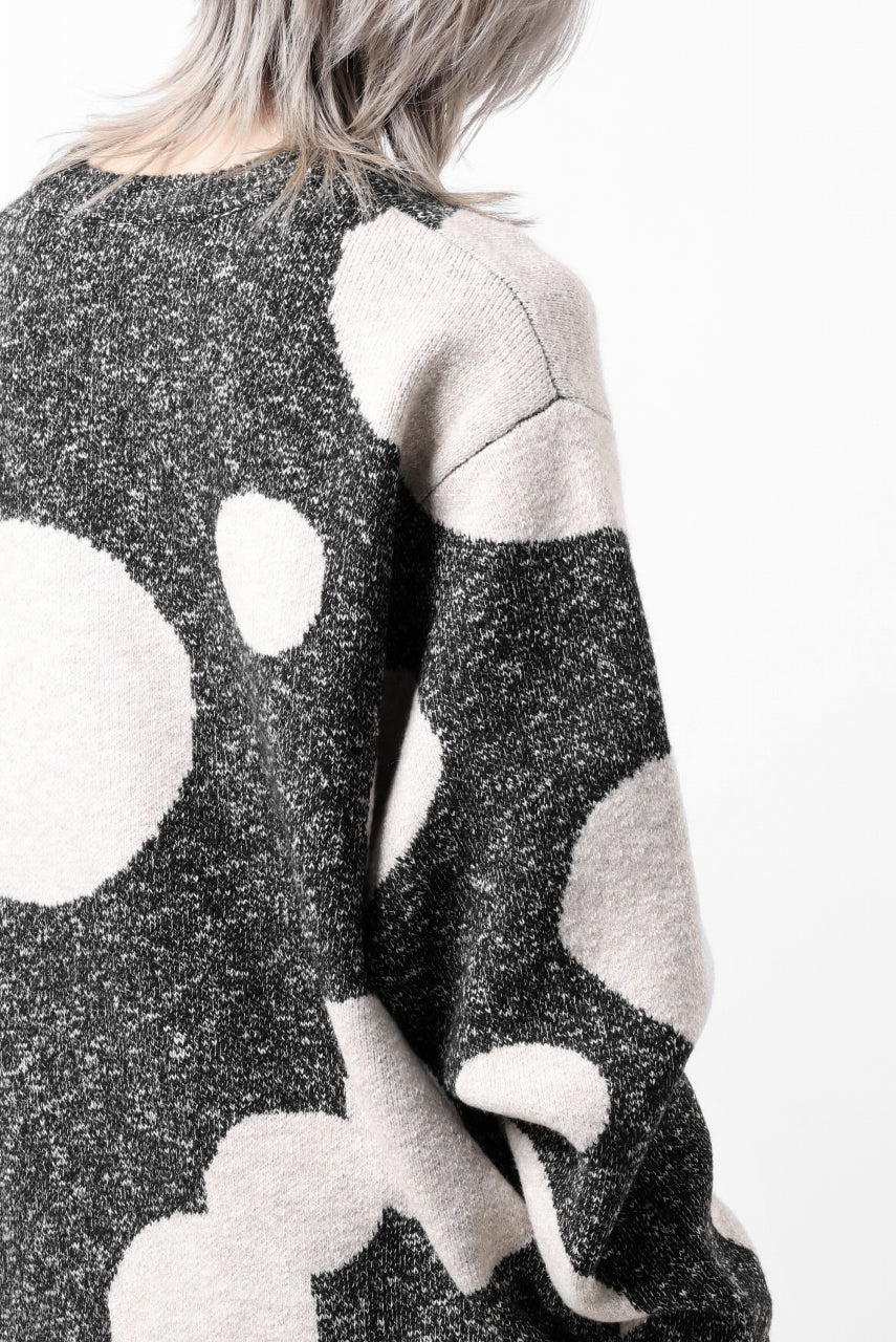 画像をギャラリービューアに読み込む, A.F ARTEFACT POLKA PATTERN KNIT TOPS (GREY x BEIGE)