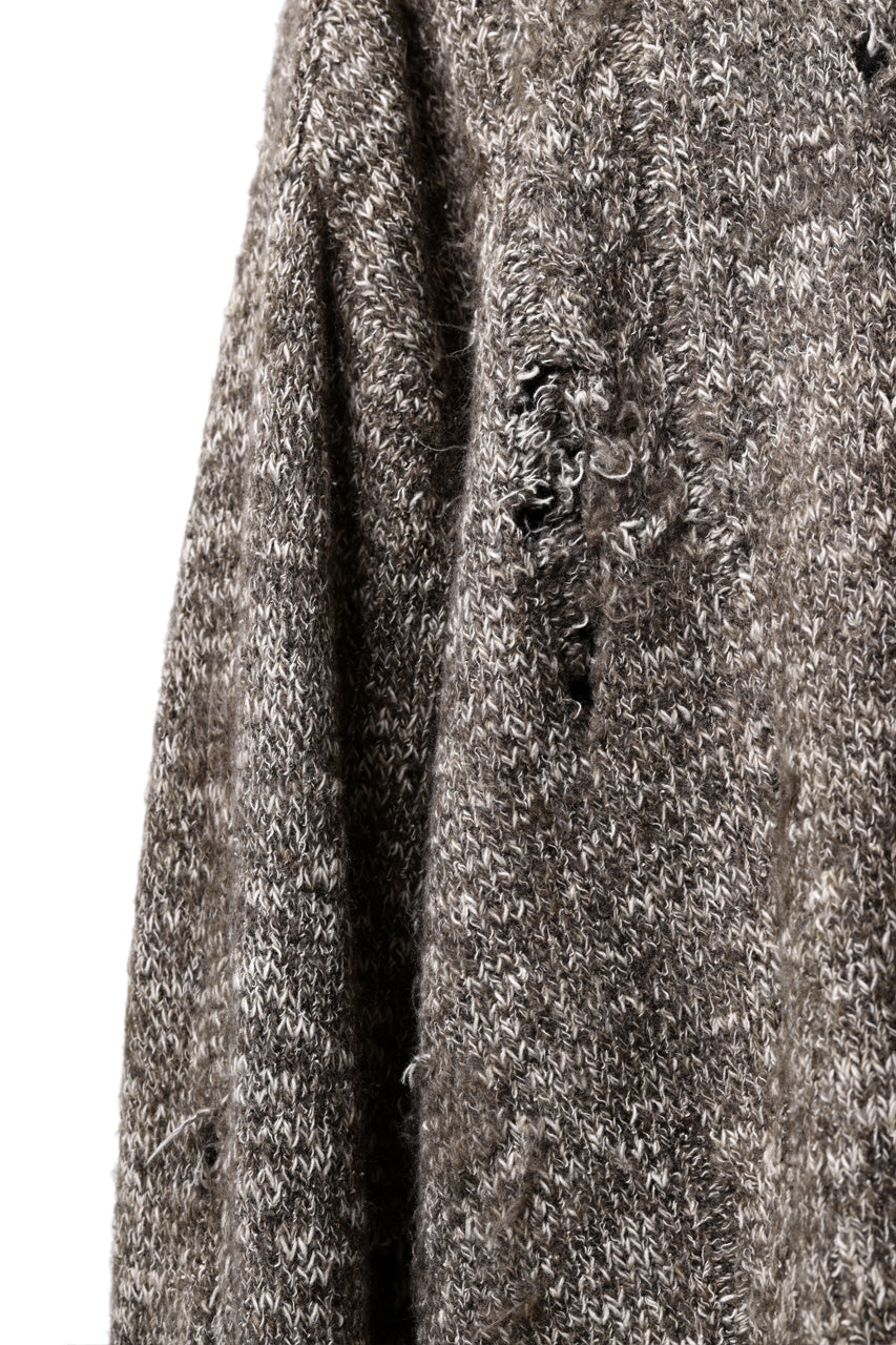 Load image into Gallery viewer, A.F ARTEFACT DAMAGED KNIT TOPS / MELANGE WOOL (BROWN MIX)