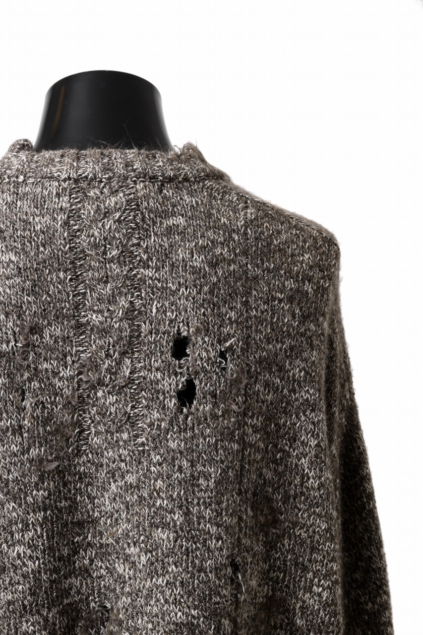 A.F ARTEFACT GRUNGE SWEATER / MELANGE WOOL (BROWN MIX)