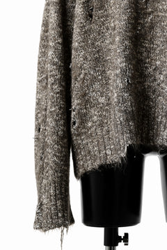 Load image into Gallery viewer, A.F ARTEFACT DAMAGED KNIT TOPS / MELANGE WOOL (BROWN MIX)