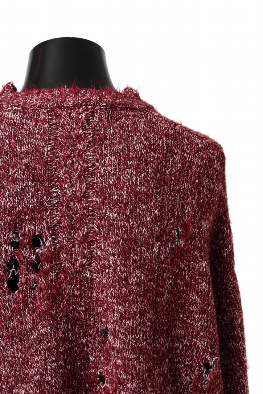 A.F ARTEFACT GRUNGE SWEATER / MELANGE WOOL (RED MIX)