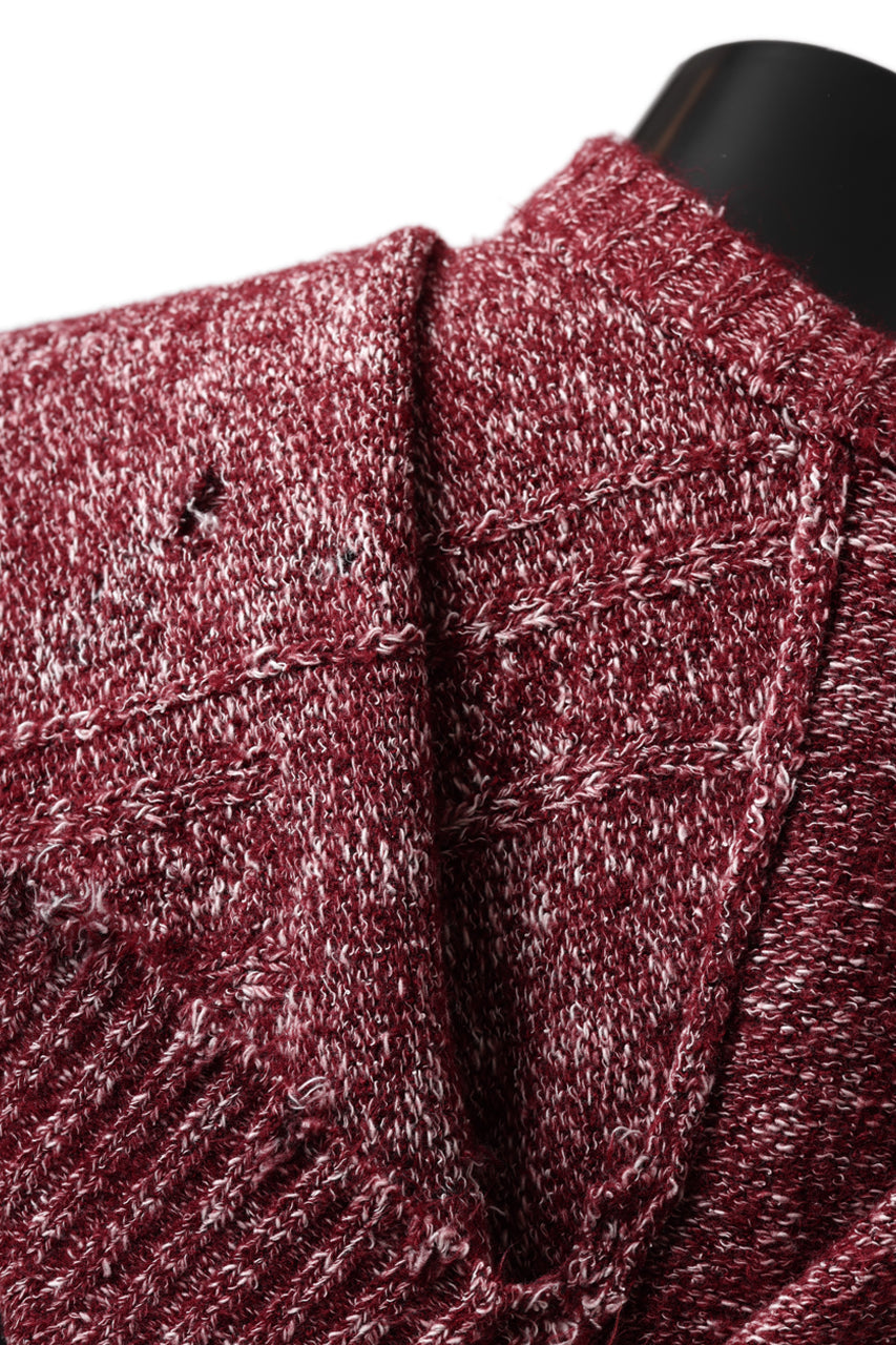 A.F ARTEFACT GRUNGE SWEATER / MELANGE WOOL (RED MIX)