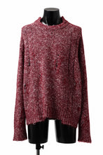 Load image into Gallery viewer, A.F ARTEFACT DAMAGED KNIT TOPS / MELANGE WOOL (RED MIX)