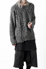 Load image into Gallery viewer, A.F ARTEFACT DAMAGED KNIT TOPS / MELANGE WOOL (BLACK MIX)