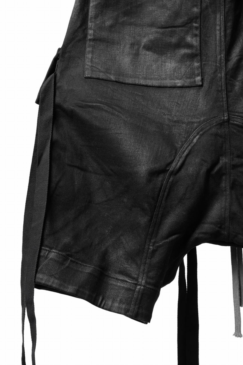 A.F ARTEFACT LOWCROTCH MILITARY WIDE SHORTS / COATING TWILL (BLACK)