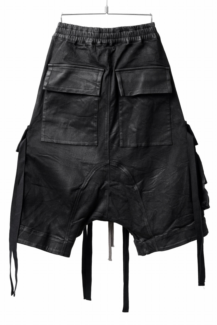 A.F ARTEFACT LOWCROTCH MILITARY WIDE SHORTS / COATING TWILL (BLACK)