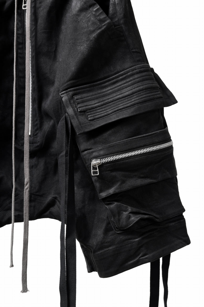 画像をギャラリービューアに読み込む, A.F ARTEFACT LOWCROTCH MILITARY WIDE SHORTS / COATING TWILL (BLACK)