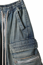 Load image into Gallery viewer, A.F ARTEFACT LOWCROTCH MILITARY WIDE SHORTS / FADED AGEING DENIM (BLUE)