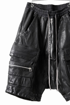 画像をギャラリービューアに読み込む, A.F ARTEFACT LOWCROTCH MILITARY WIDE SHORTS / SOFT GOAT LEATHER (BLACK)