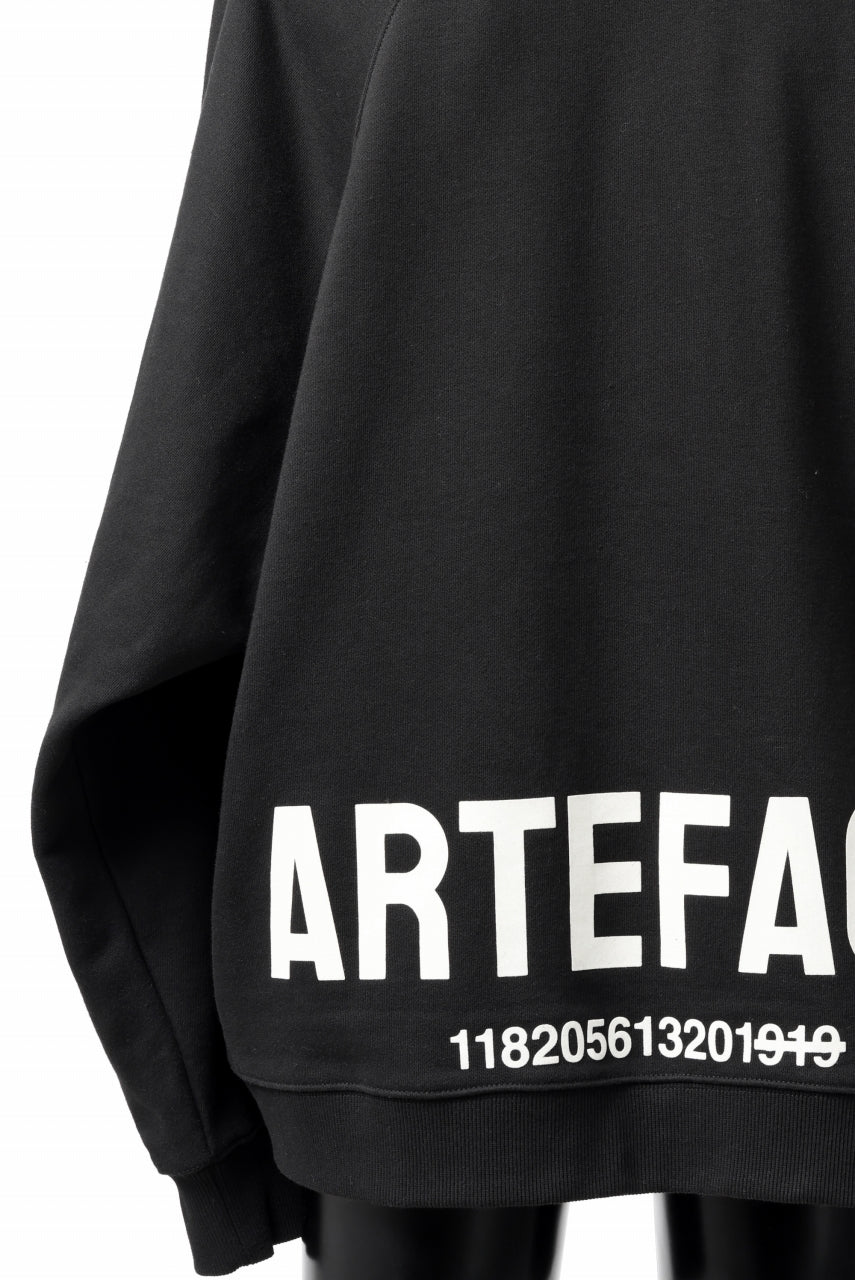 A.F ARTEFACT BACK LOGO SWEAT RAGLAN TOPS (BLACK)