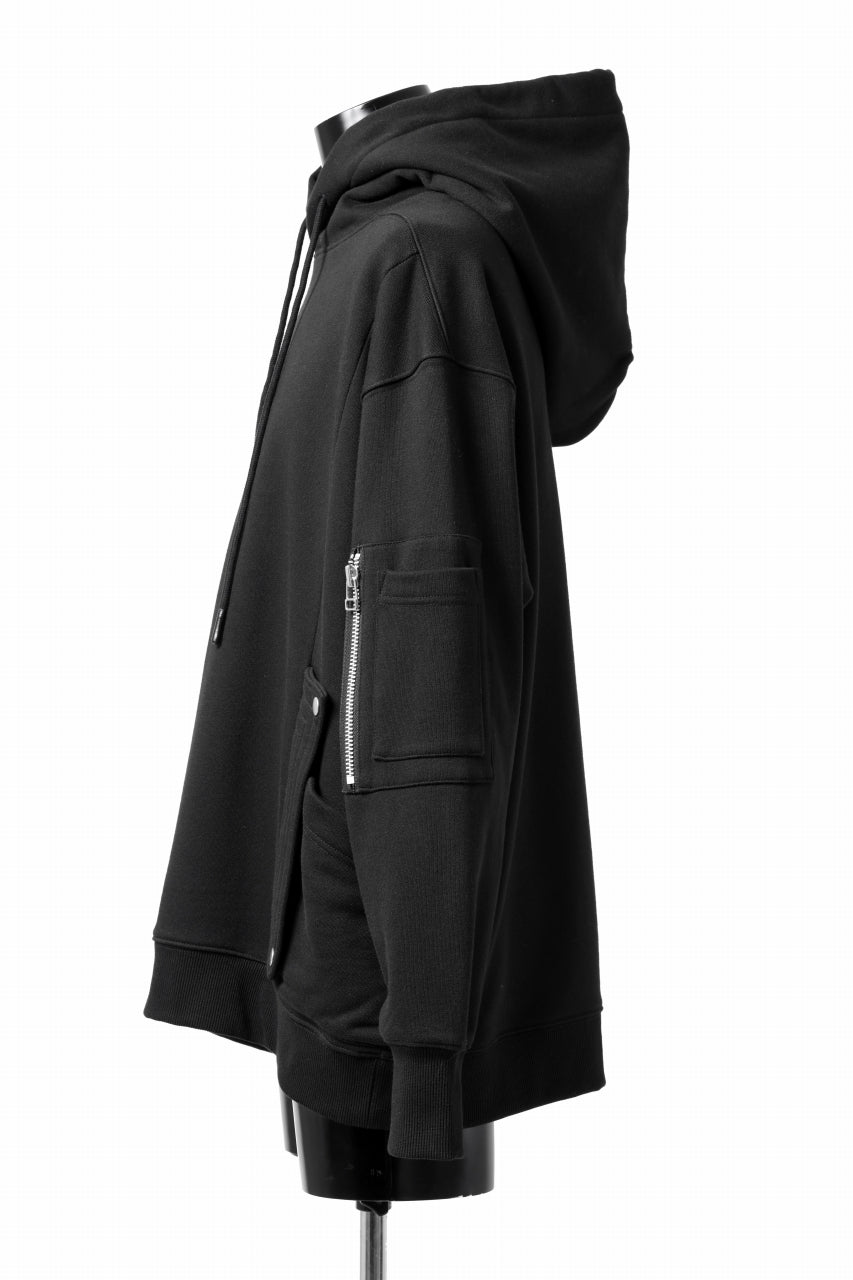 A.F ARTEFACT FLAP-DETAIL SWEAT HOODIE (BLACK)