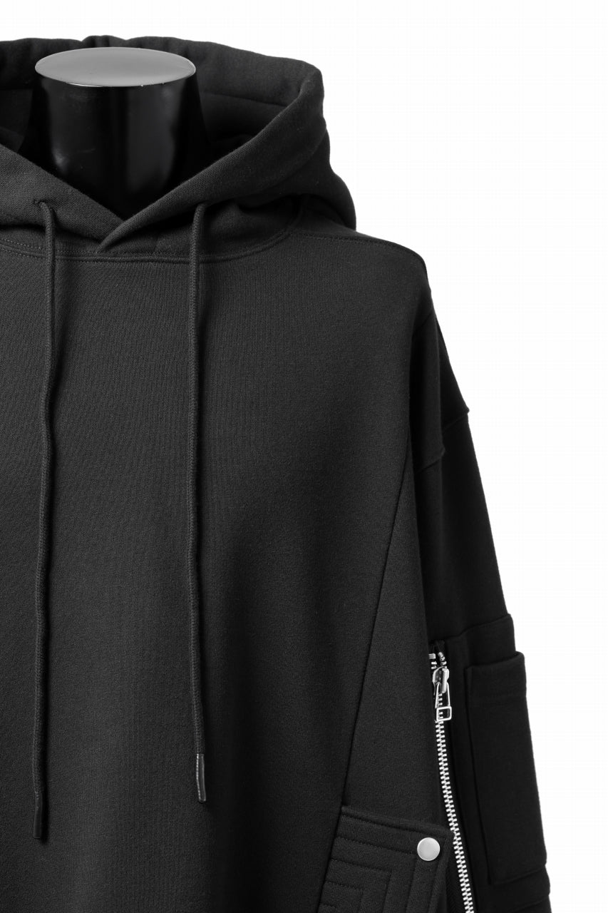 画像をギャラリービューアに読み込む, A.F ARTEFACT FLAP-DETAIL SWEAT HOODIE (BLACK)