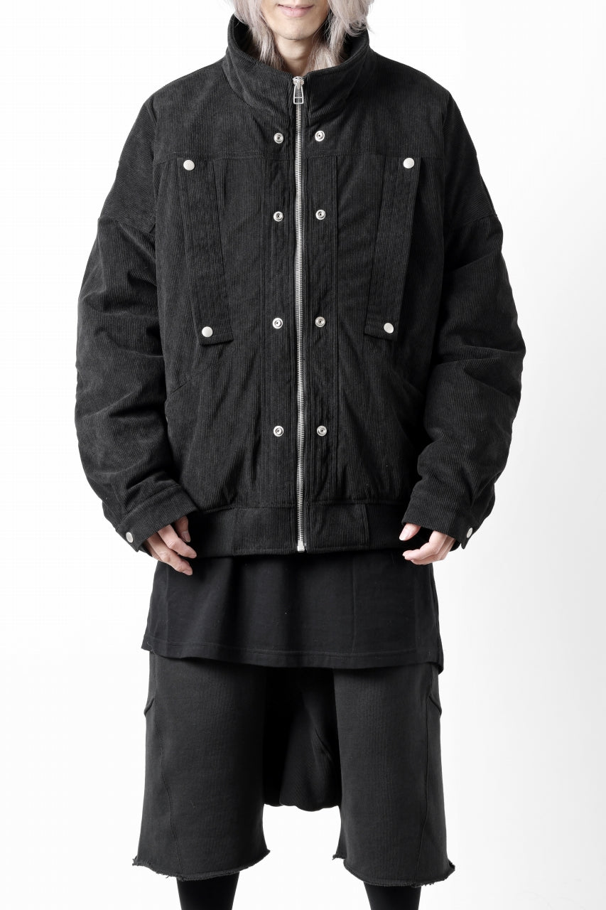 A.F ARTEFACT COVERALL BLOUSON / CORDUROY & QUILTING PADDED (BLACK)