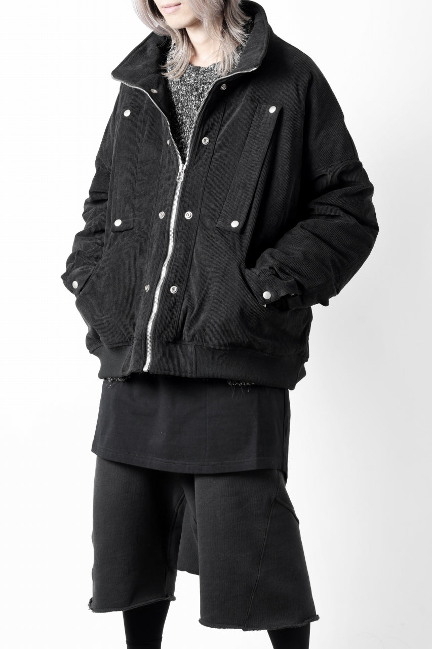 Load image into Gallery viewer, A.F ARTEFACT COVERALL BLOUSON / CORDUROY &amp; QUILTING PADDED (BLACK)