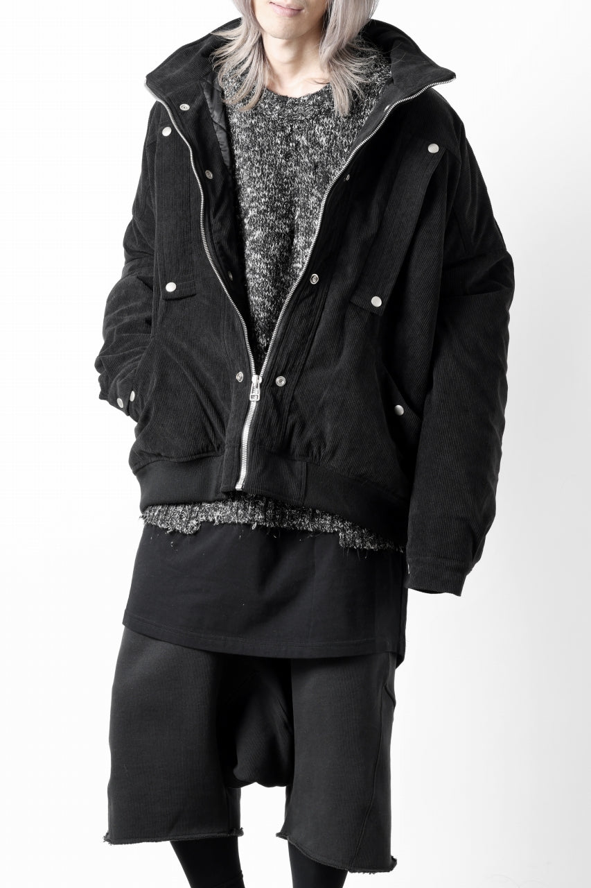 A.F ARTEFACT COVERALL BLOUSON / CORDUROY & QUILTING PADDED (BLACK)