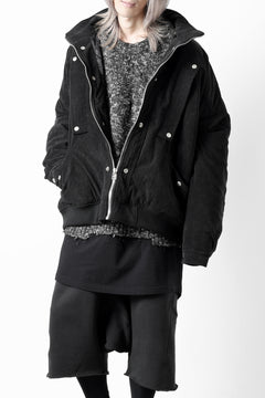 画像をギャラリービューアに読み込む, A.F ARTEFACT COVERALL BLOUSON / CORDUROY &amp; QUILTING PADDED (BLACK)