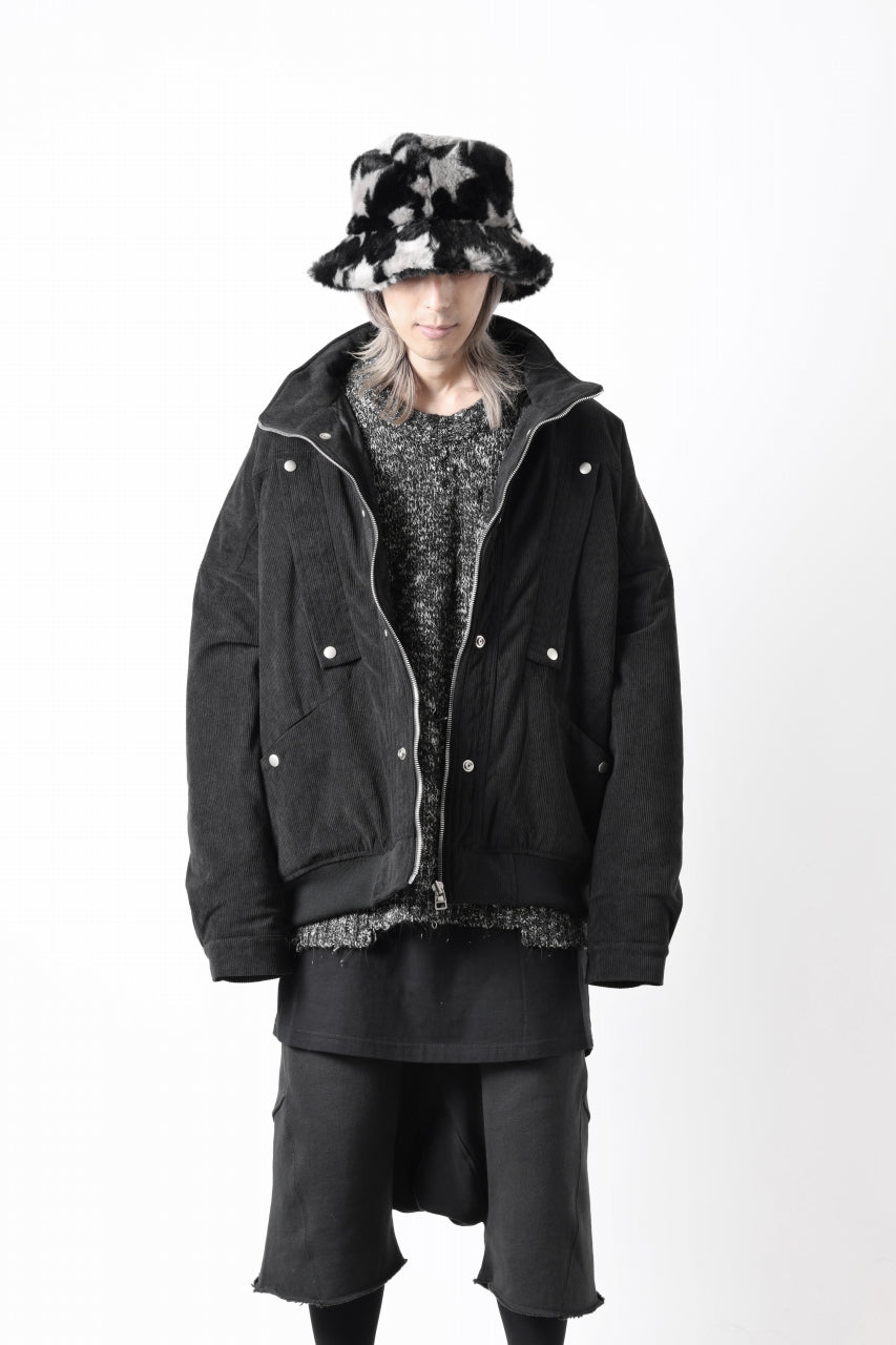 A.F ARTEFACT COVERALL BLOUSON / CORDUROY & QUILTING PADDED (BLACK)