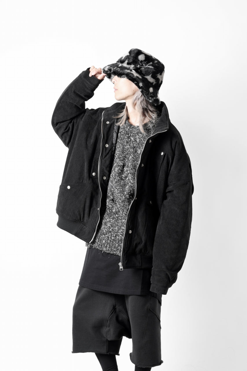 A.F ARTEFACT COVERALL BLOUSON / CORDUROY & QUILTING PADDED (BLACK)