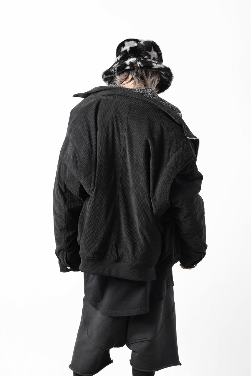 A.F ARTEFACT COVERALL BLOUSON / CORDUROY & QUILTING PADDED (BLACK)