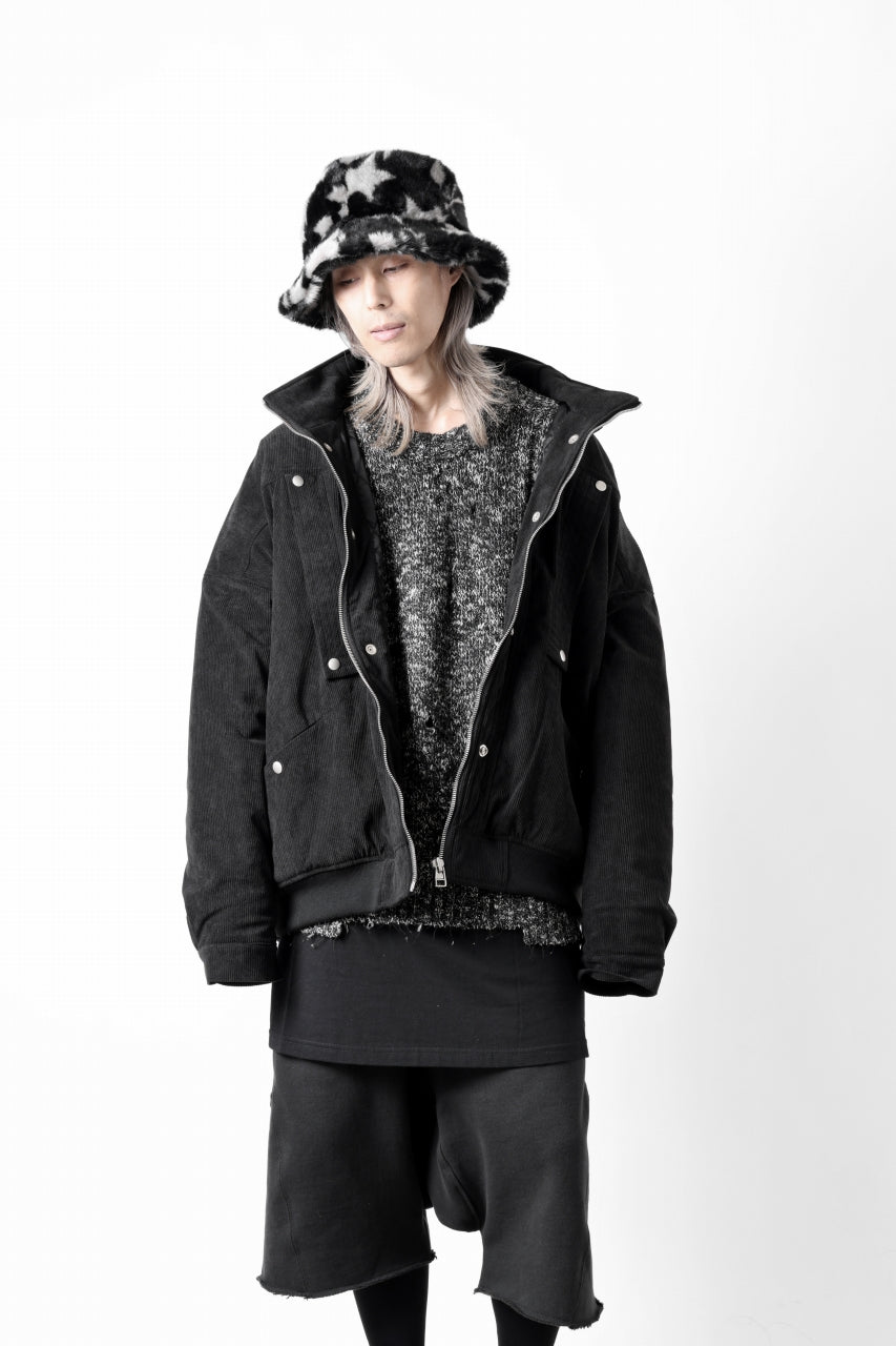 Load image into Gallery viewer, A.F ARTEFACT COVERALL BLOUSON / CORDUROY &amp; QUILTING PADDED (BLACK)