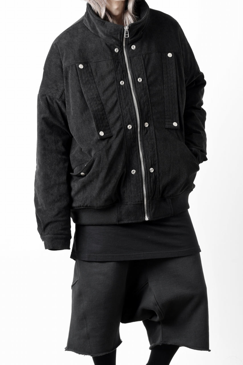 A.F ARTEFACT COVERALL BLOUSON / CORDUROY & QUILTING PADDED (BLACK)