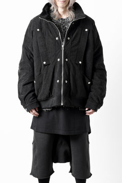 Load image into Gallery viewer, A.F ARTEFACT COVERALL BLOUSON / CORDUROY &amp; QUILTING PADDED (BLACK)